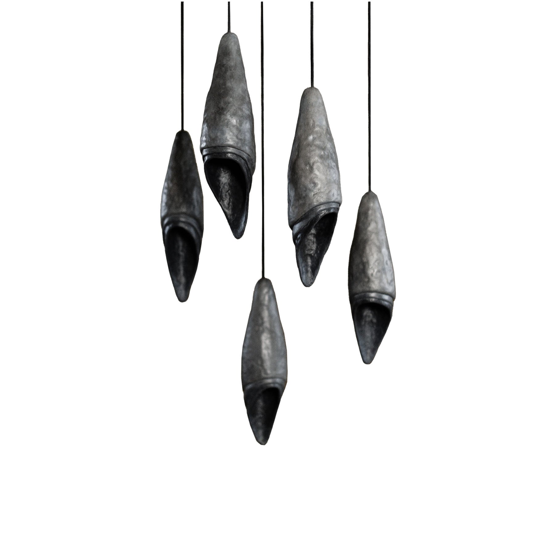 Contemporary Ceiling Lamp Set of 5, Organic Bionic Design By Pavel Vishnevsky