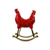 Red Rocking Rooster Sculpture, Collectible Art By Sara Rahanjam Dubai