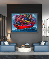 Najva Erfani Acrylic Paintings, Contemporary Folk Art Dubai