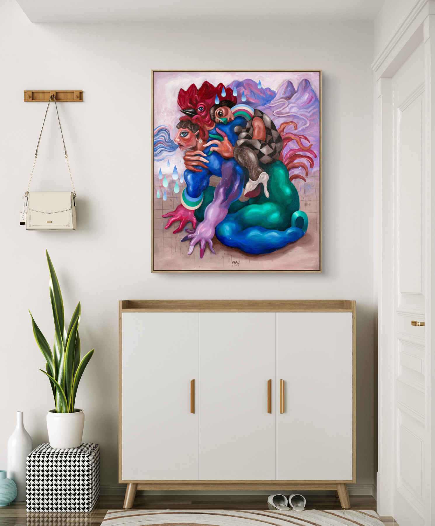 Najva Erfani Acrylic Paintings, Contemporary Folk Art Dubai