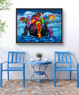 Najva Erfani Acrylic Paintings, Contemporary Folk Art Dubai