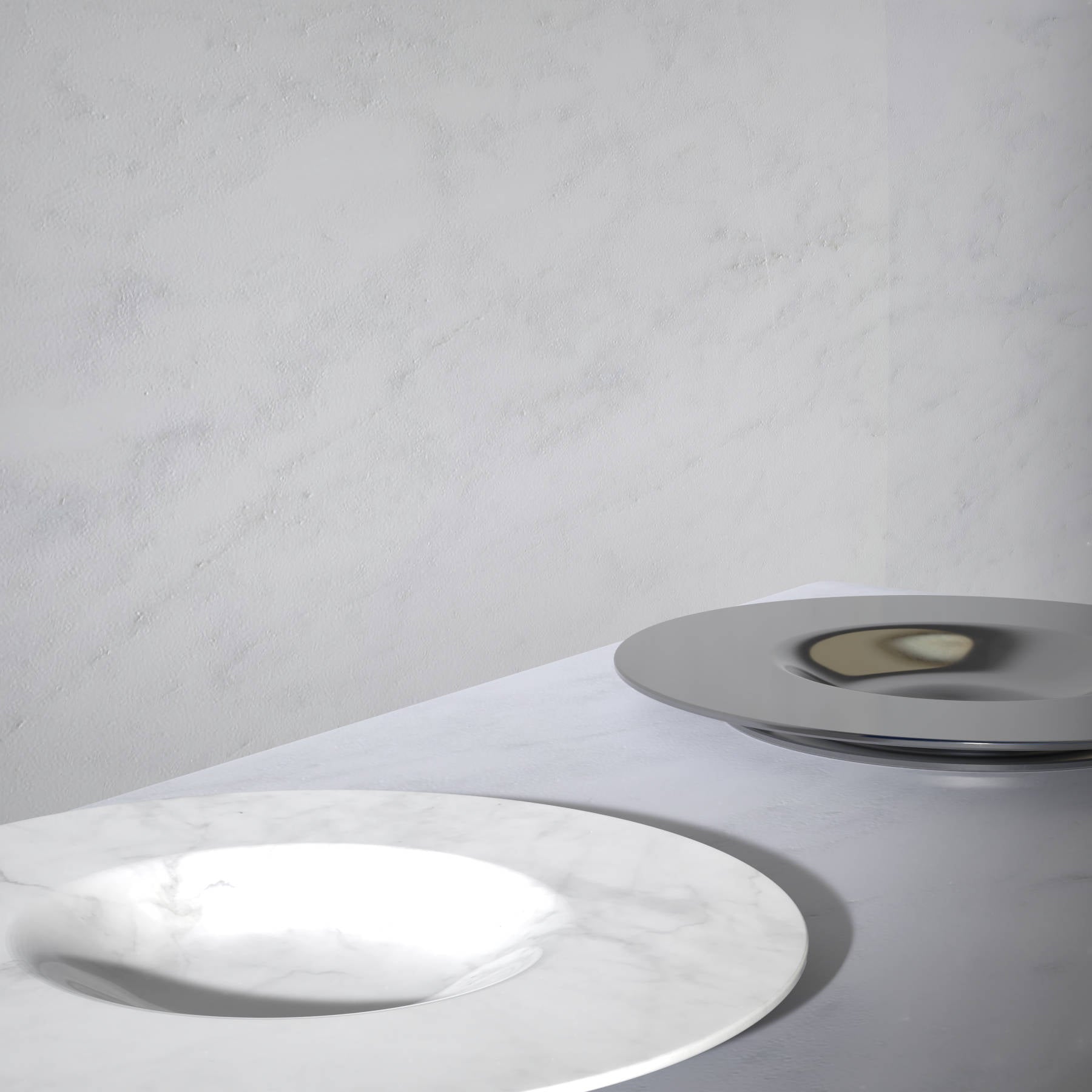 White Carrara Marble Platter - Modern Italian Designer Tableware 