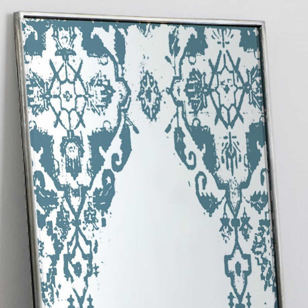 Azure Decorative Wall Mirror, Rectangular Painted Mirrors in Metal Frame