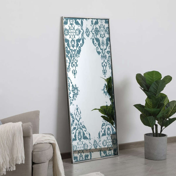 Azure Decorative Wall Mirror, Rectangular Painted Mirrors in Metal Frame