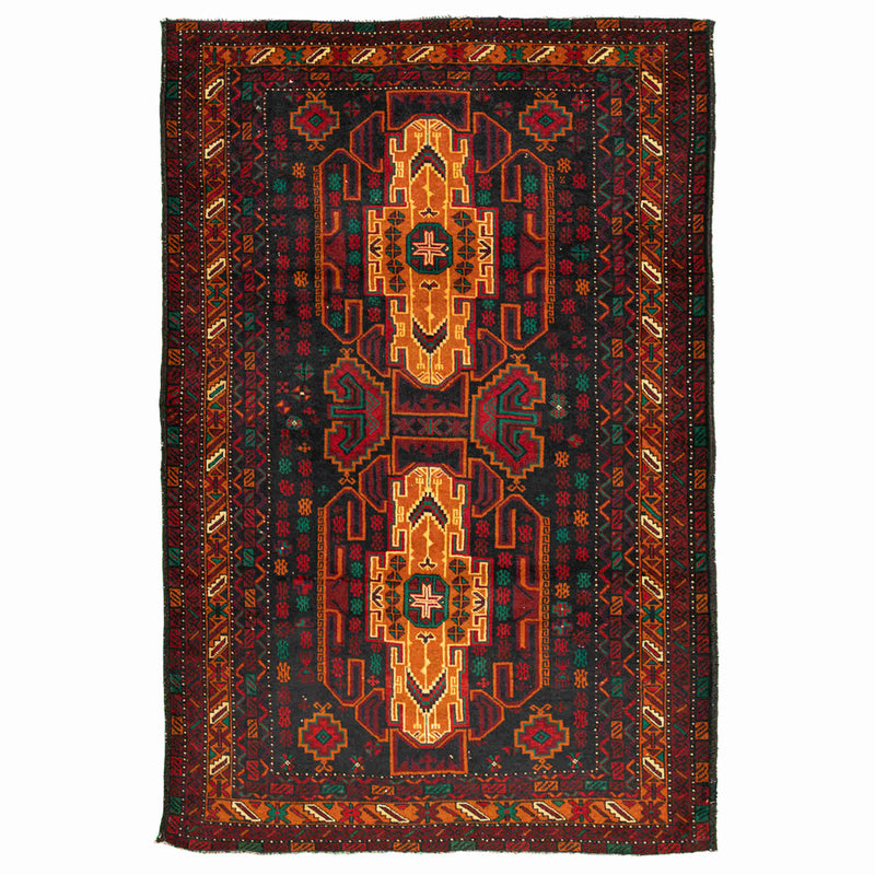 Nomadic Baluch Persian Carpet 120x185, Authentic Handmade Tribal Rugs in Dubai