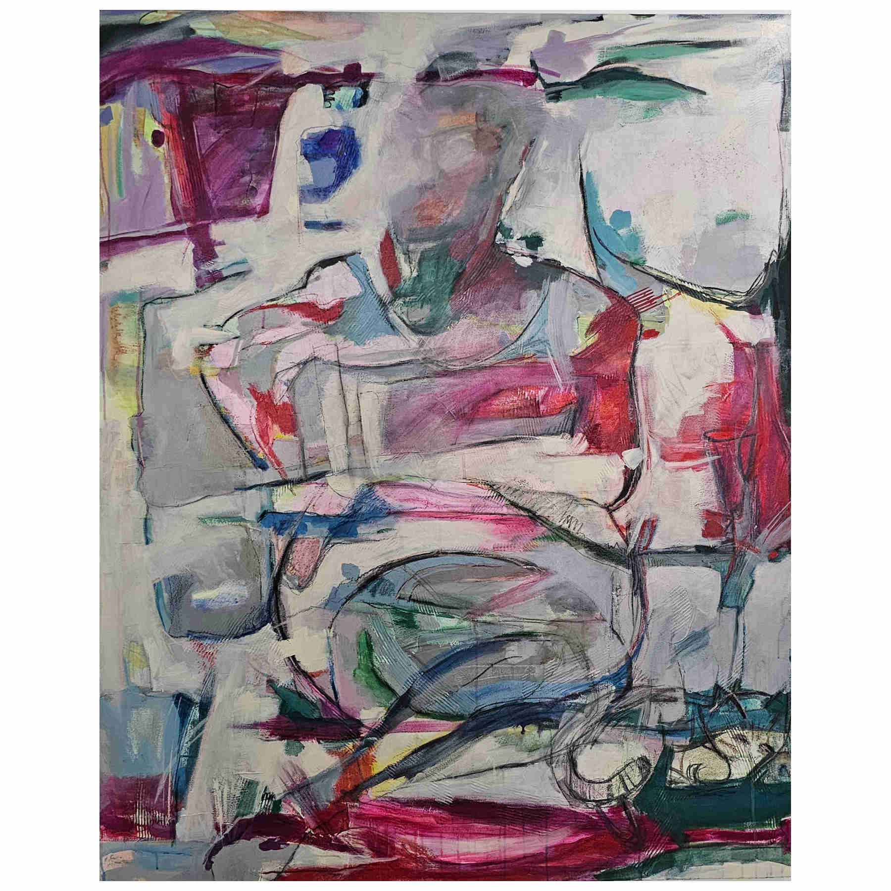 Contemporary Abstract Acrylic Painting By Elahm Ghorbanishad