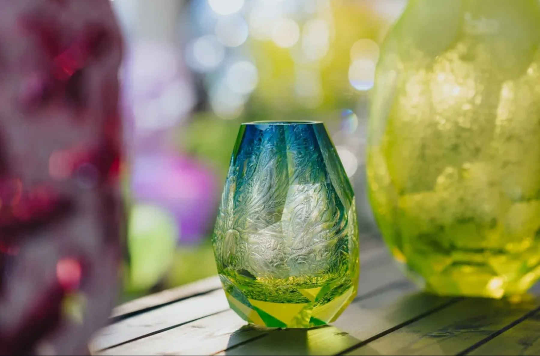 Unique Cut Glass Sculpture, Glass Vase & Glass Art