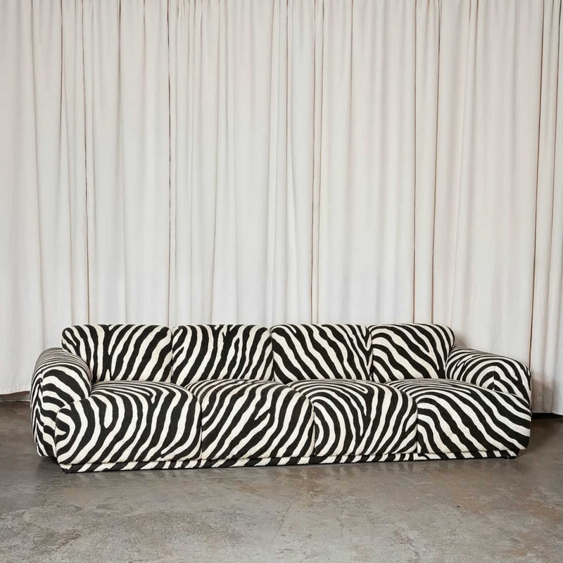 Modular Zebra Print Sofa, Contemporary Designer Furniture