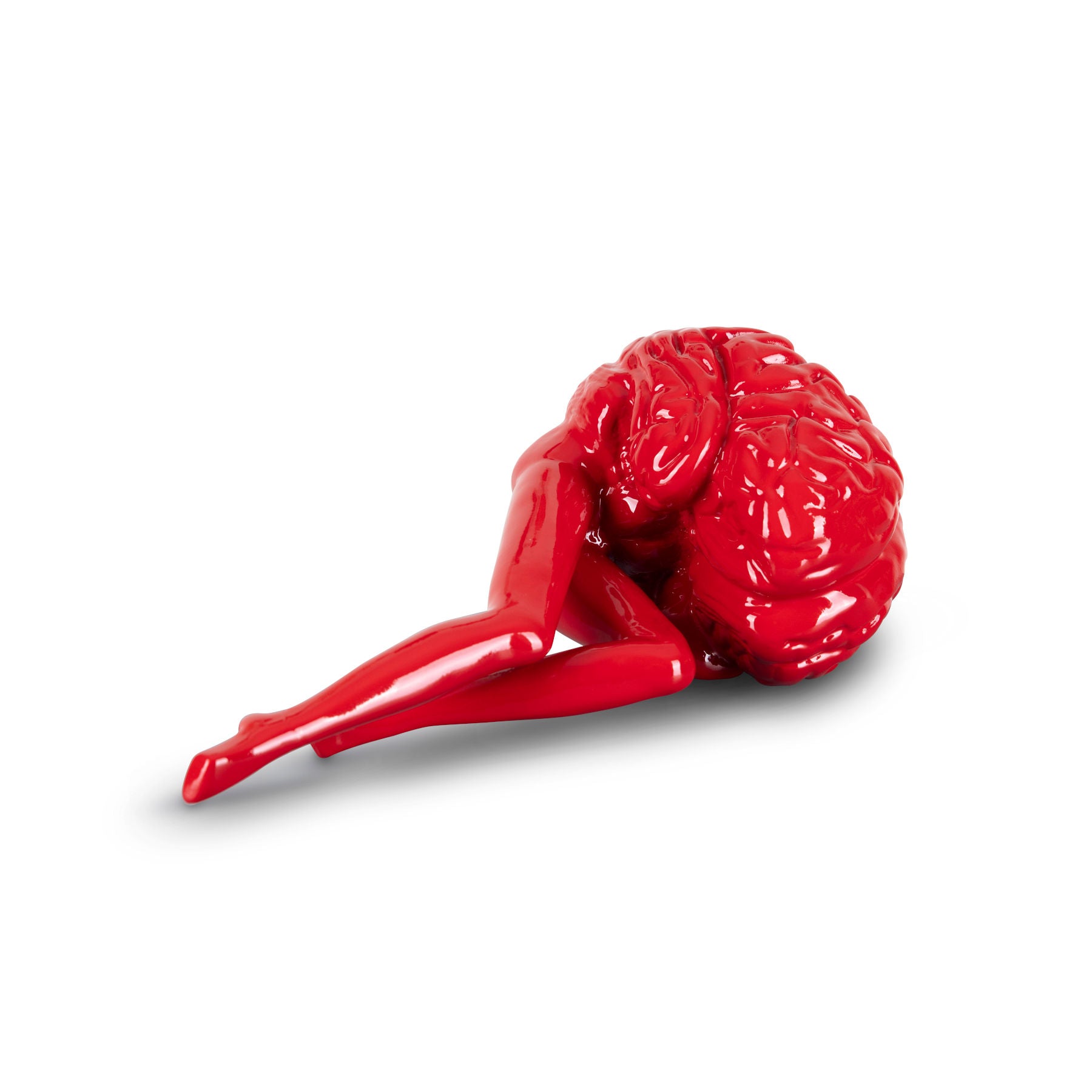 Red Brain & Legs Series Fiberglass Sculpture Dubai