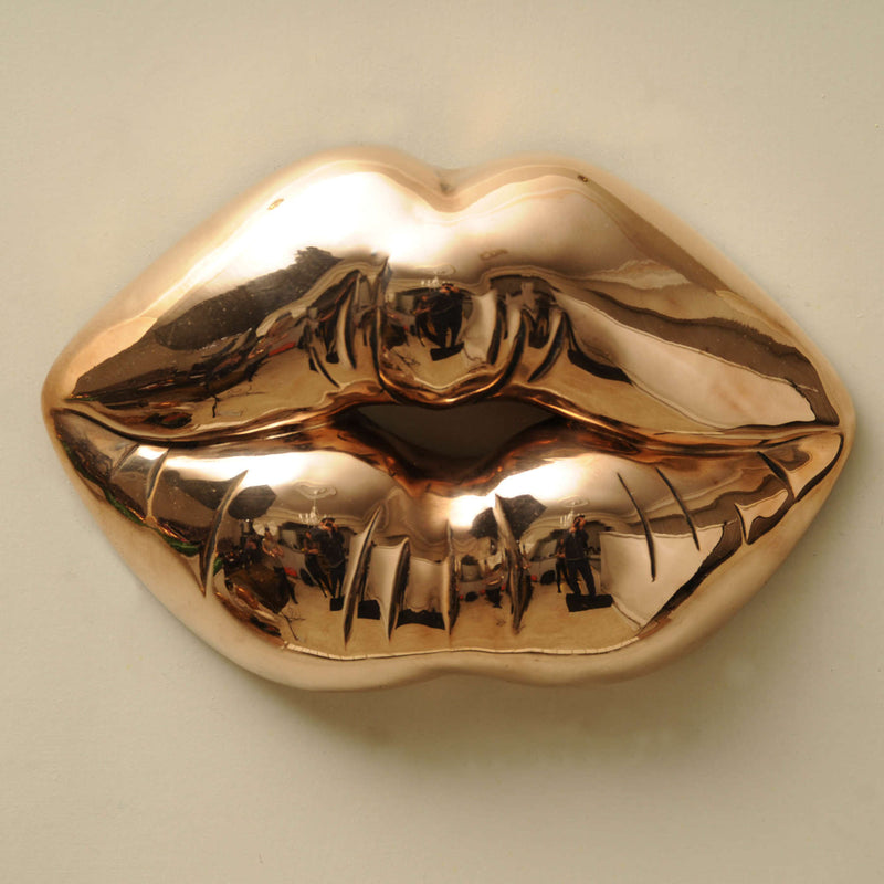 Kiss Series Bronze Sculpture, Modern Lips Decorative Artworks By Sara Rahanjam