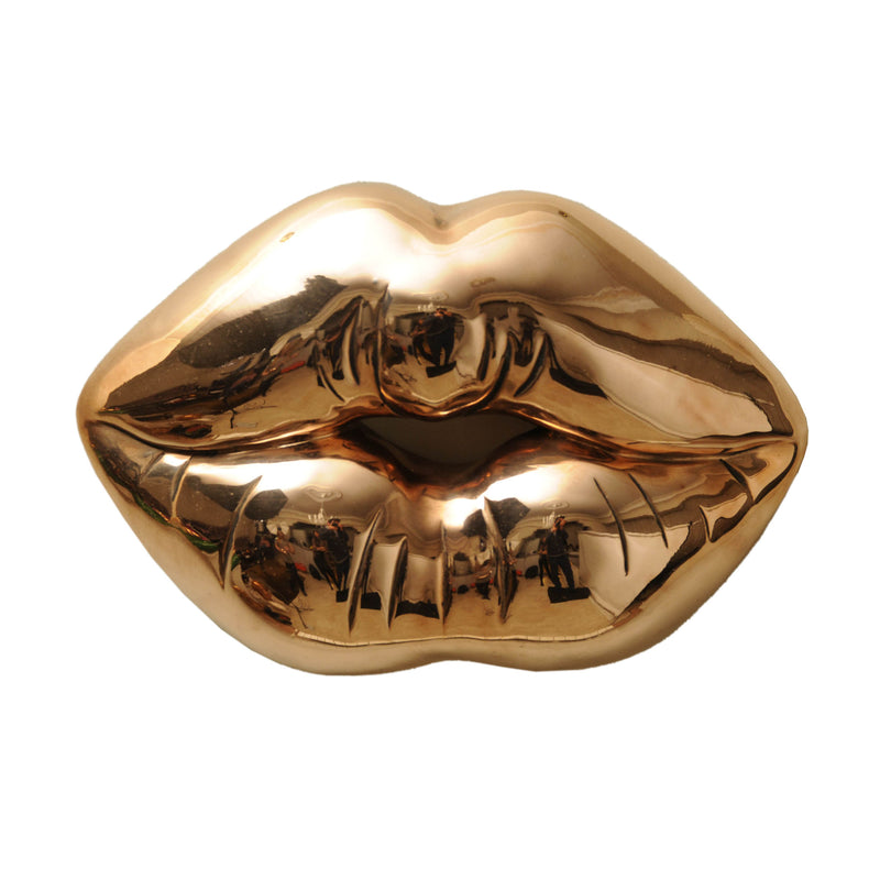 Kiss Series Bronze Sculpture, Modern Lips Decorative Artworks By Sara Rahanjam