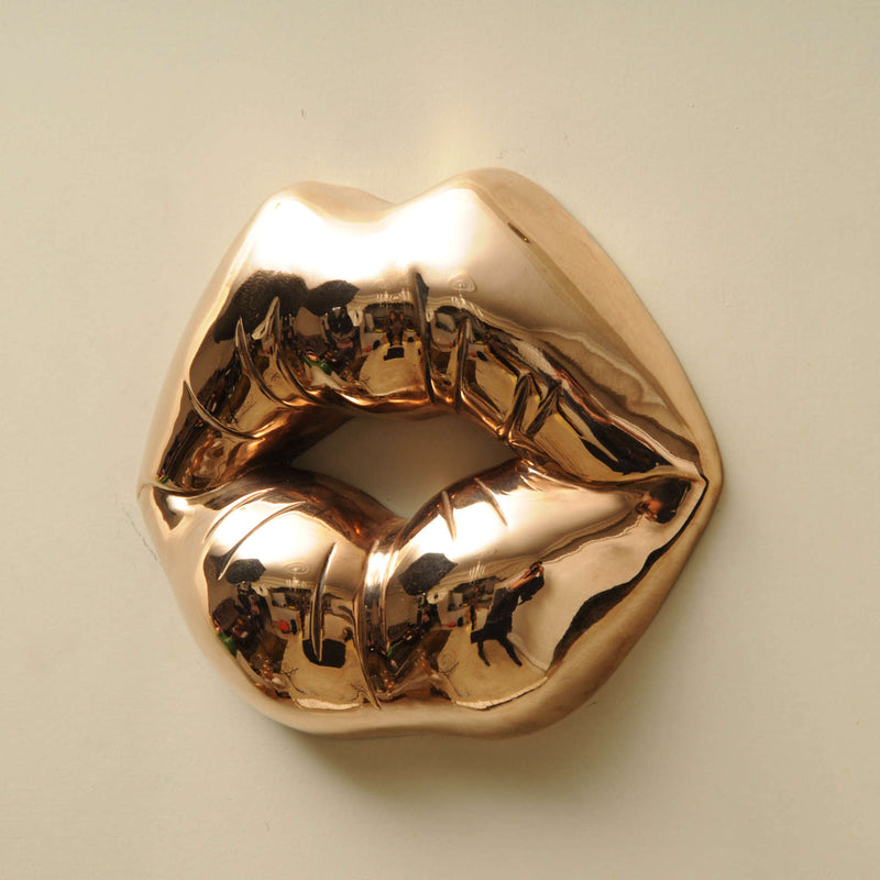 Kiss Series Bronze Sculpture, Modern Lips Decorative Artworks By Sara Rahanjam