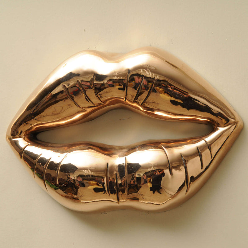 Kiss Series Bronze Sculpture, Modern Lips Decorative Artworks By Sara Rahanjam