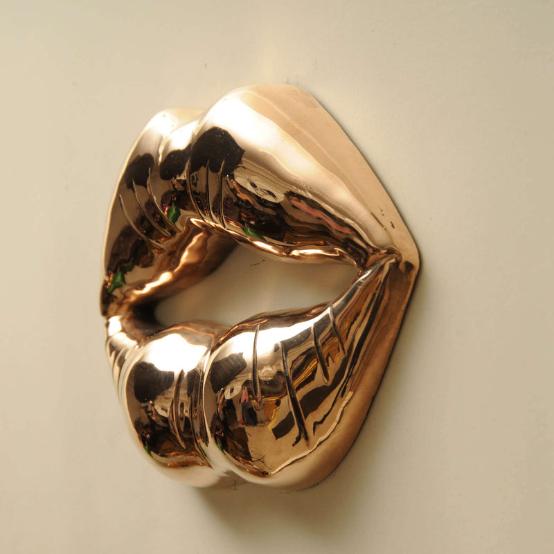 Kiss Series Bronze Sculpture, Modern Lips Decorative Artworks By Sara Rahanjam