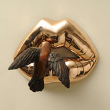 Kiss Series & Bird Bronze Sculpture, Modern Decorative Artworks By Sara Rahanjam