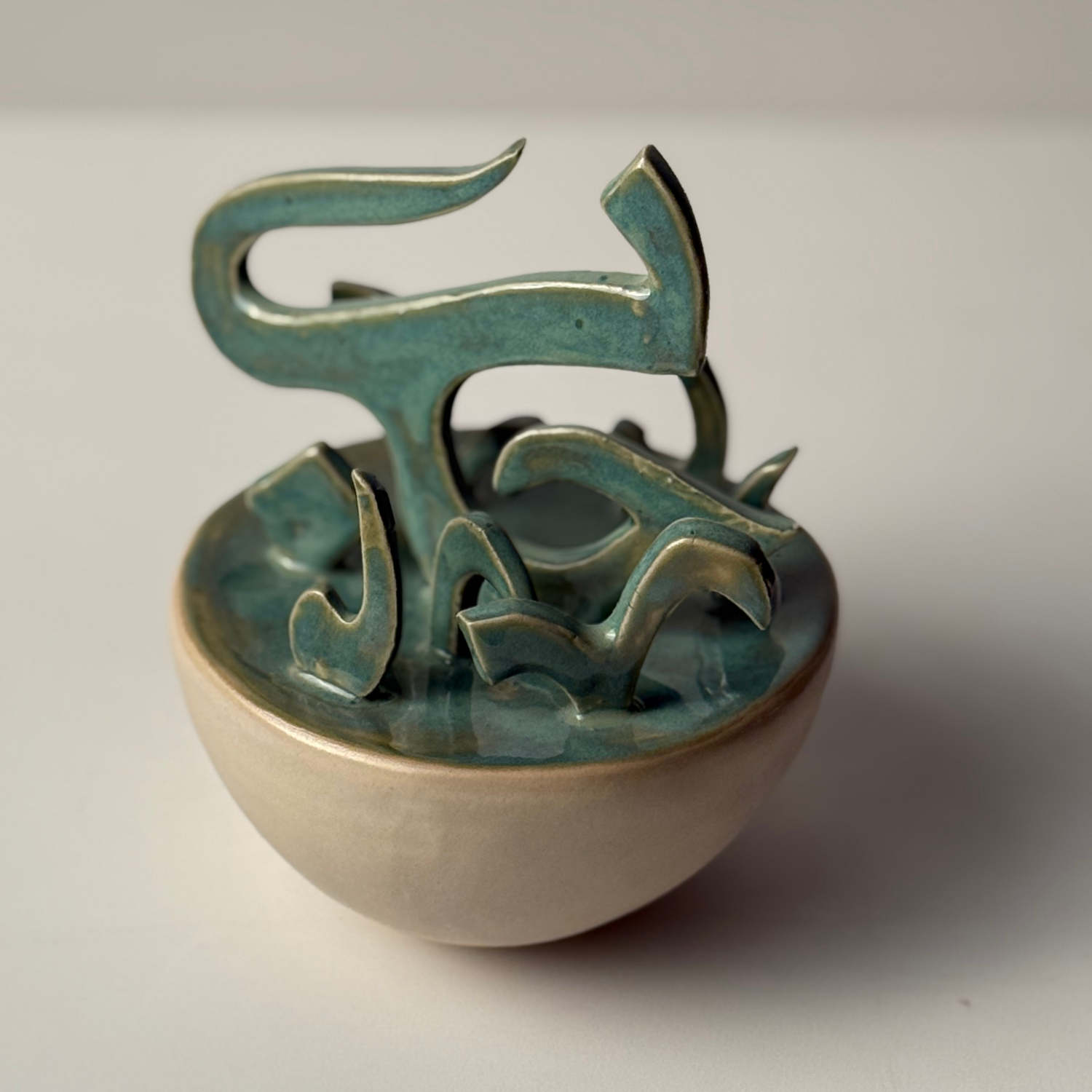 Decorative Arabic Calligraphy Ceramic Sculpture By Shamsa Juma