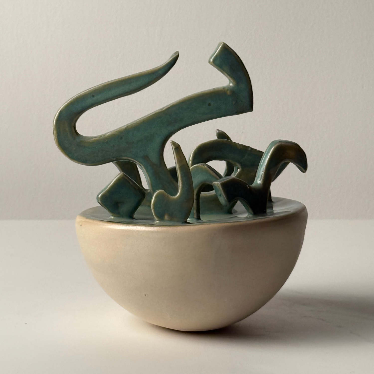 Decorative Arabic Calligraphy Ceramic Sculpture By Shamsa Juma