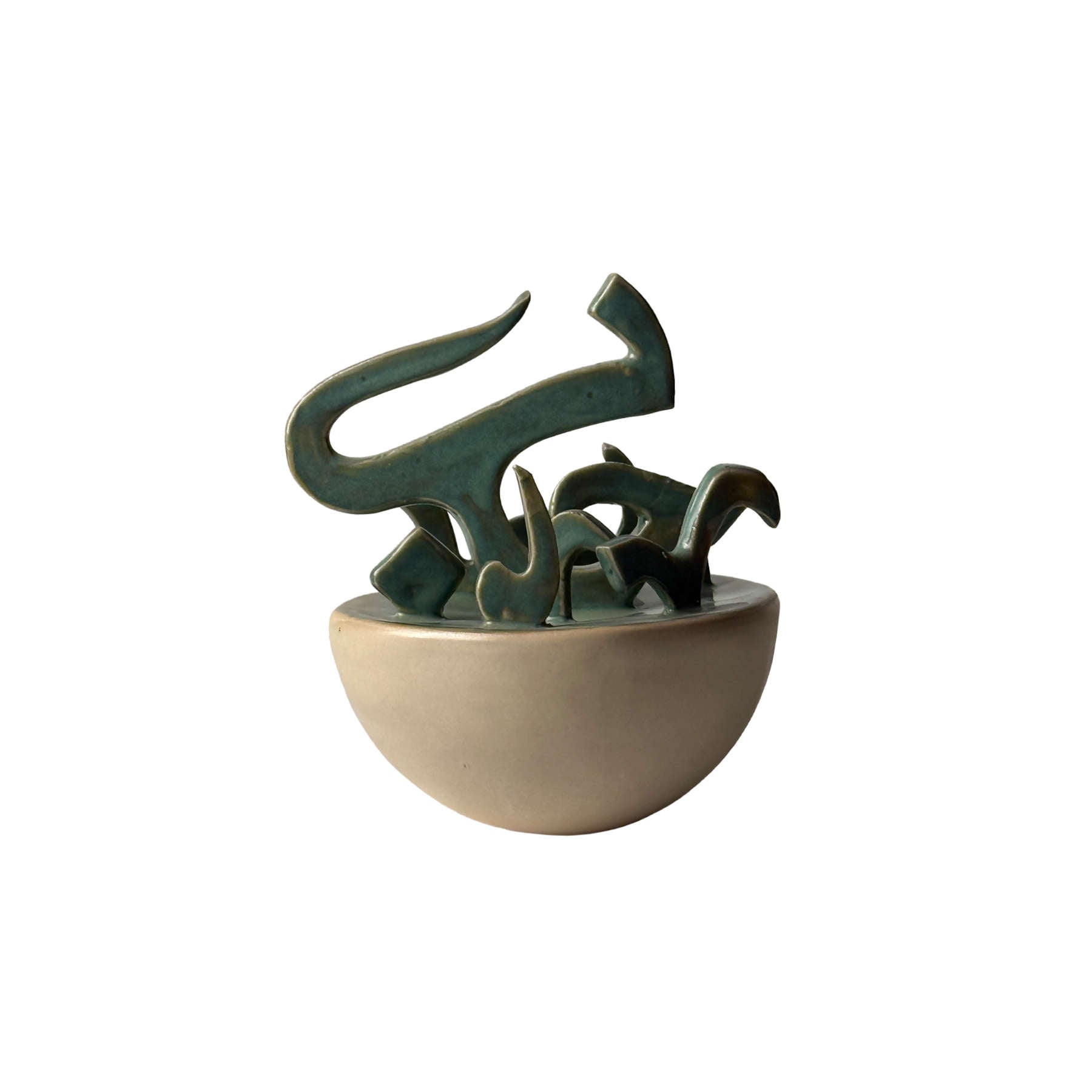 Decorative Arabic Calligraphy Ceramic Sculpture By Shamsa Juma