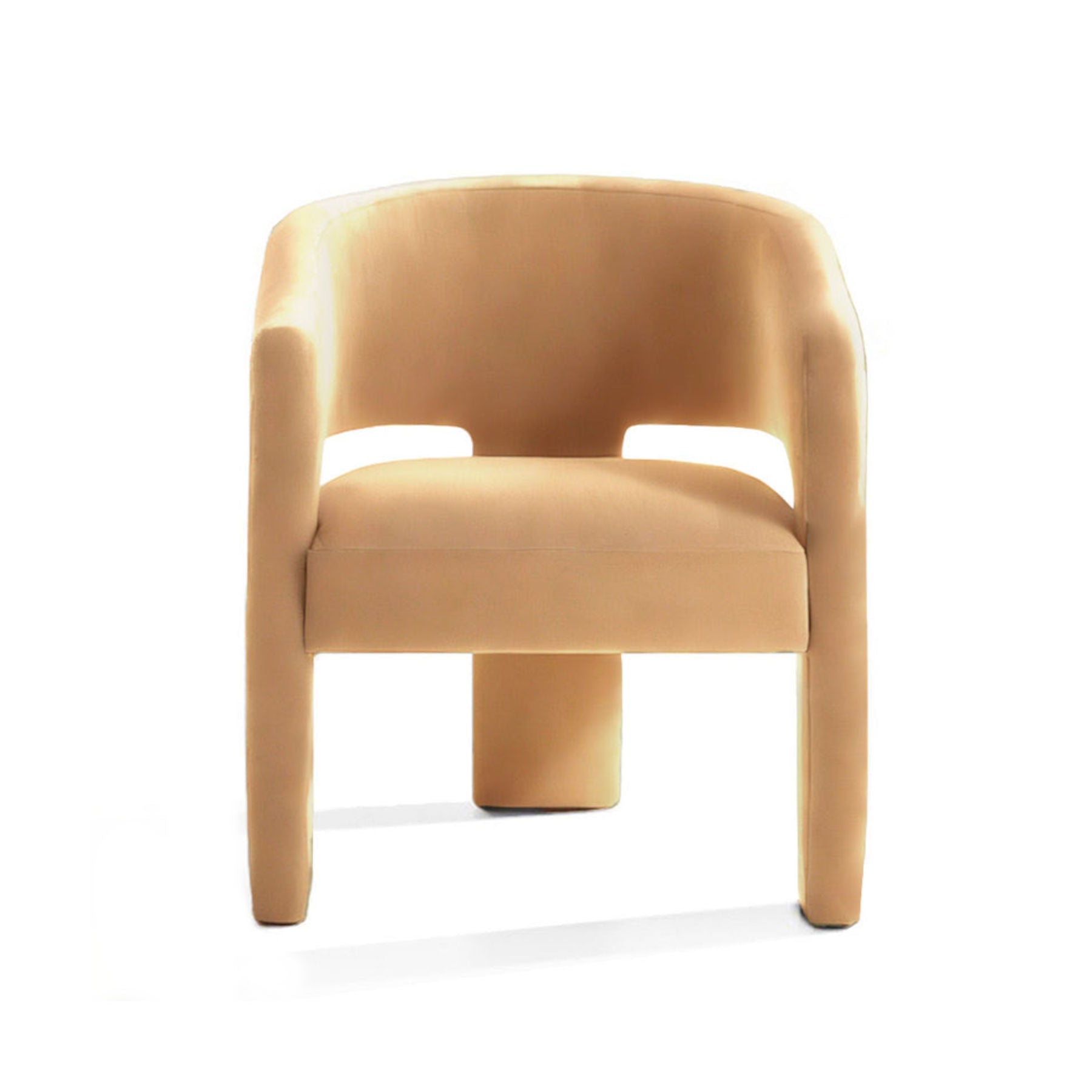 Calma Beige Velvet Armchair By Moanne Designer in Dubai