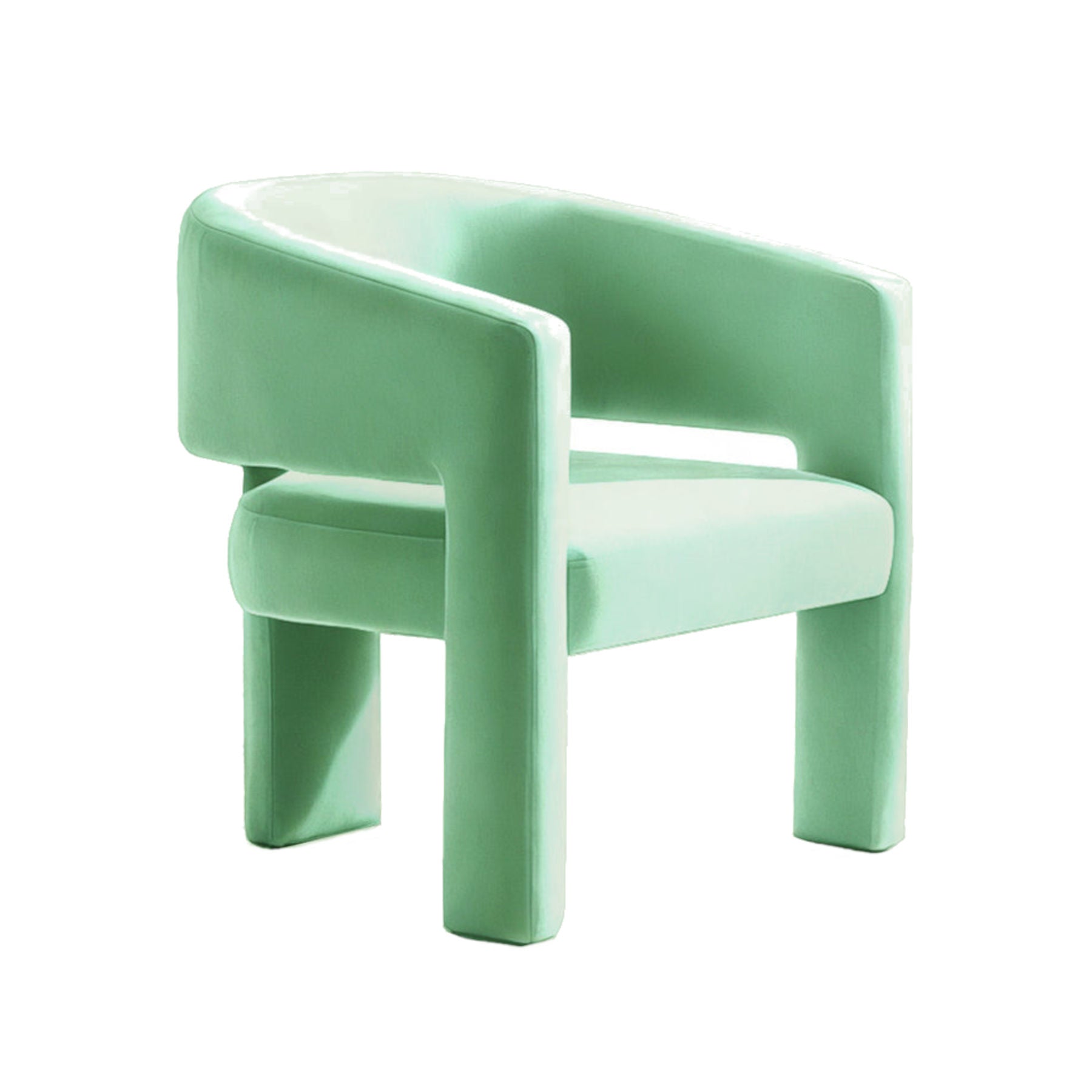 Calma Aquamarine Velvet Armchair By Moanne Designer in Dubai