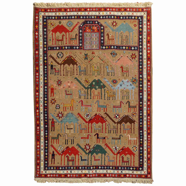 Caravan Morvaridbaf Persian Kilim Rug 136x200