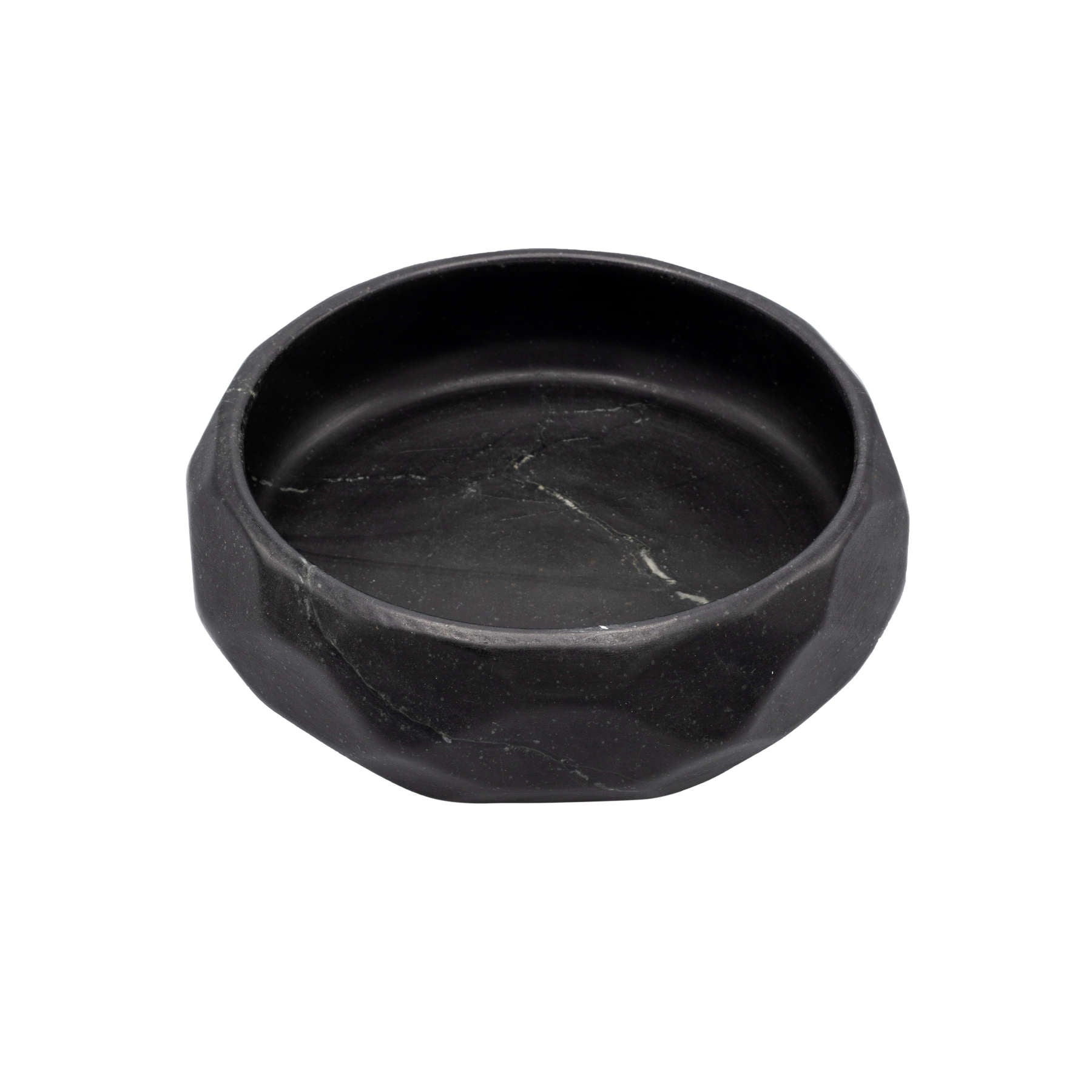 Carved Black Stone Bowl - Natural Stone Dining Tableware & Stoneware in Dubai