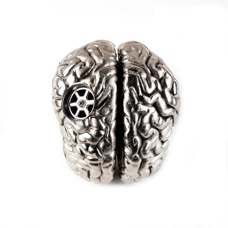 Chrome Brain Fiberglass Sculpture Dubai