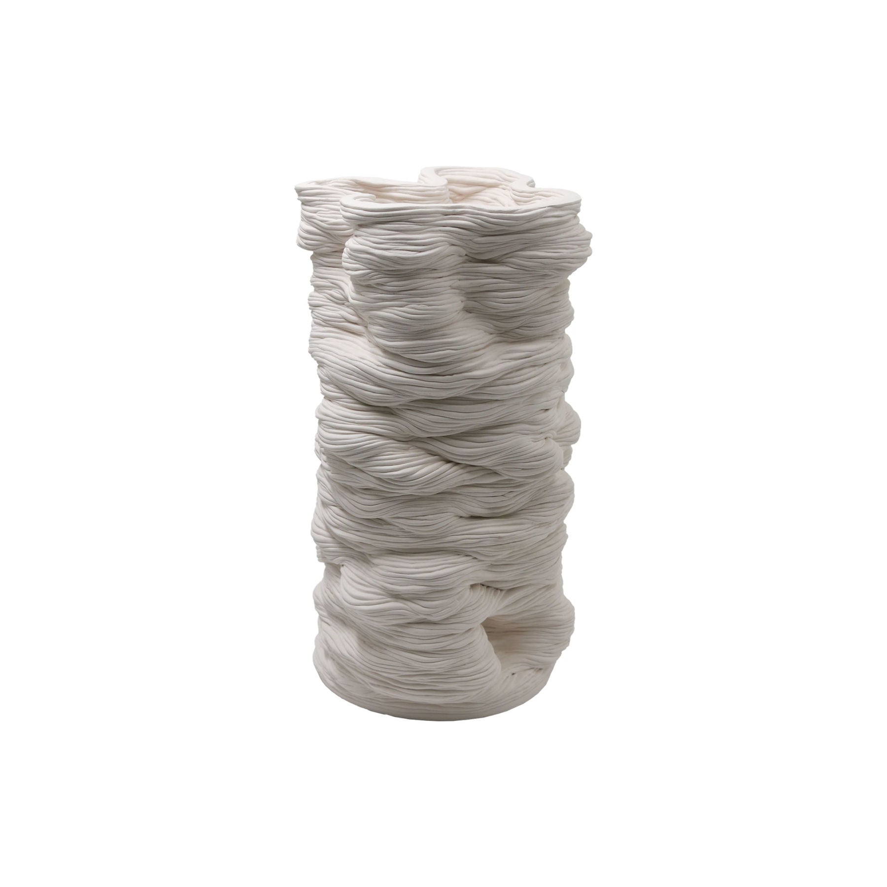 Decorative Ceramic Sculpture Vase, Coil Technique