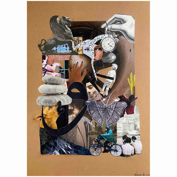 Collage Artwork on Cardboard By Nermin Dakori - 50cm x 75cm