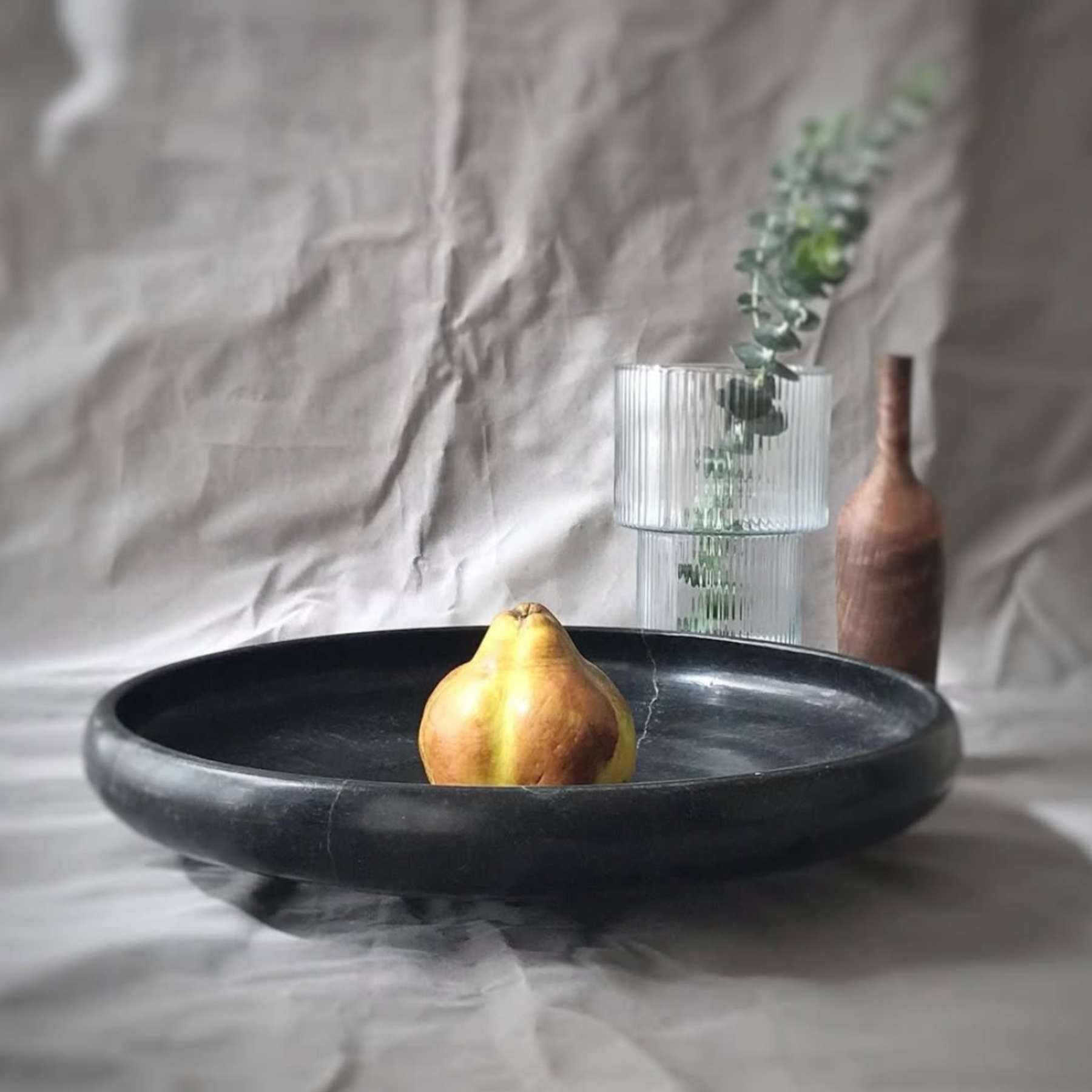 Conical Natural Stone Bowl - Black Stone Tableware & Stoneware