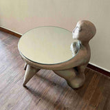 Cradle of Reflection Side Table, Artistic Contemporary Paper Mache Accent Furniture Dubai