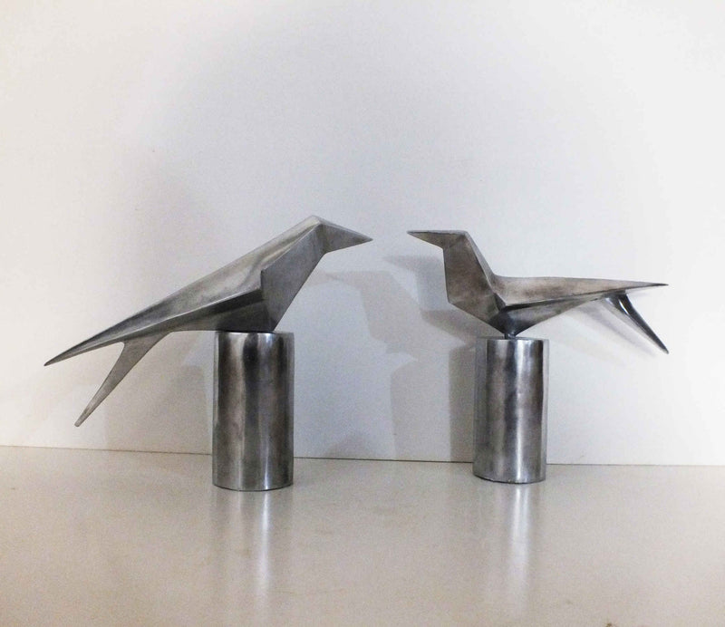 Crow Aluminum Sculpture, Contemporary Animal Art Dubai