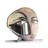 Sculptured Painted Decorative Wall Mirror, Artistic Handmade Wall Mounted Art