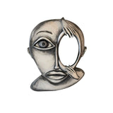 Sculptured Painted Decorative Wall Mirror, Artistic Handmade Wall Mounted Art