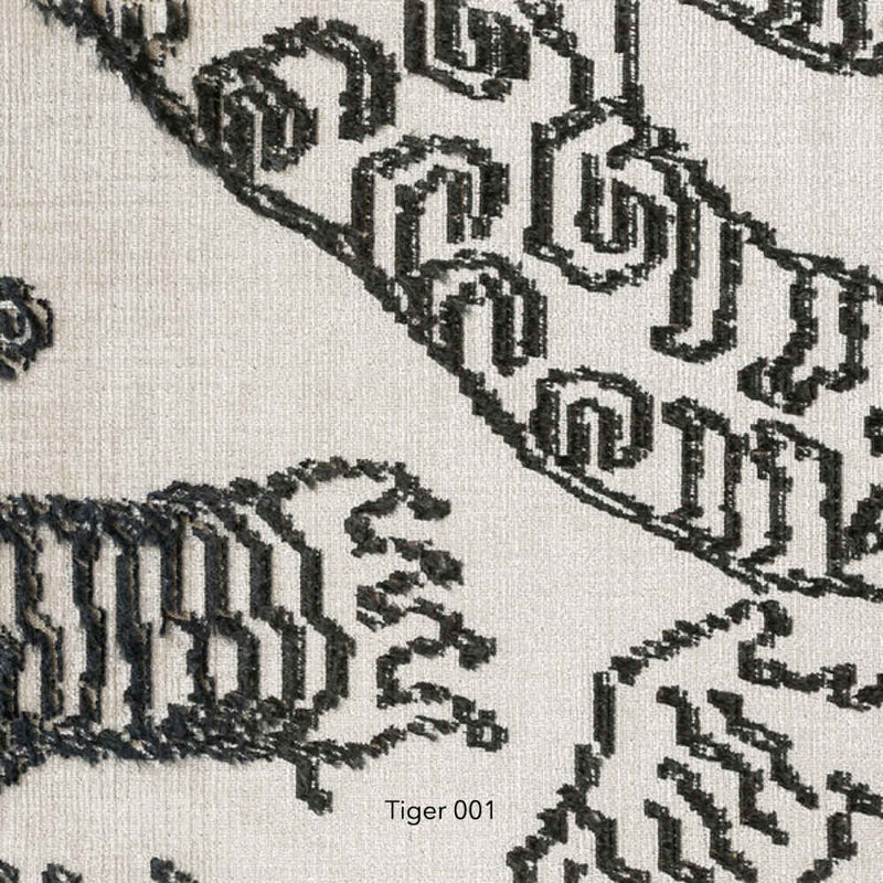 Black and White Dedar Edition Tiger Print Fabric