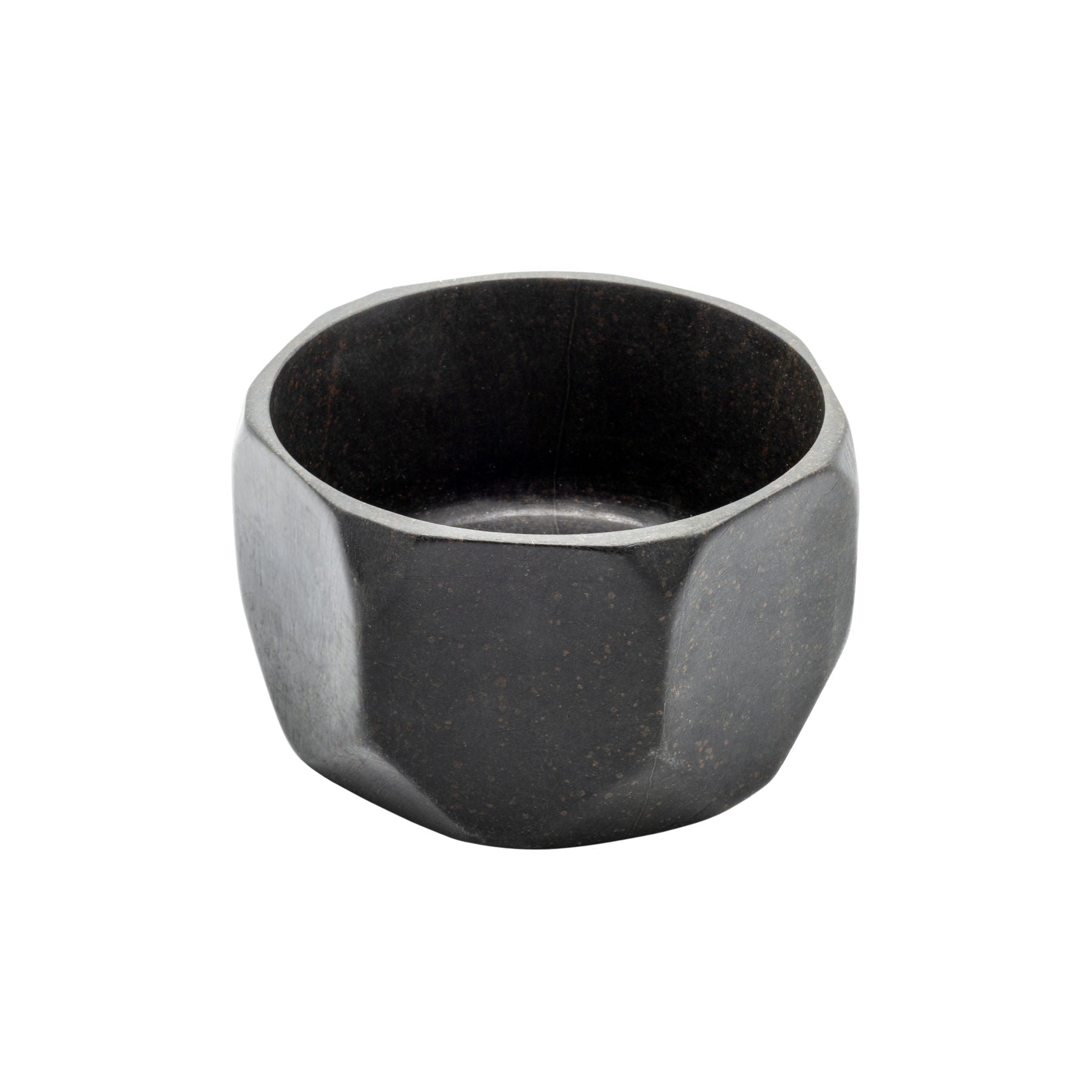 Black Deep Stone Bowl - Natural River Stone Dining Tableware & Accessories in Dubai