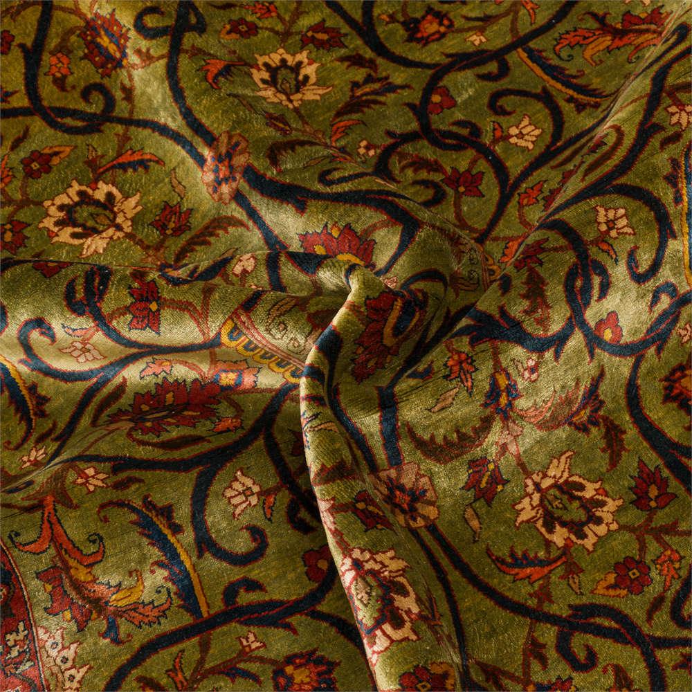 Delestan Heriz Persian Carpet Silk 116x154 - Authentic Vintage Rugs & Kilims in Dubai