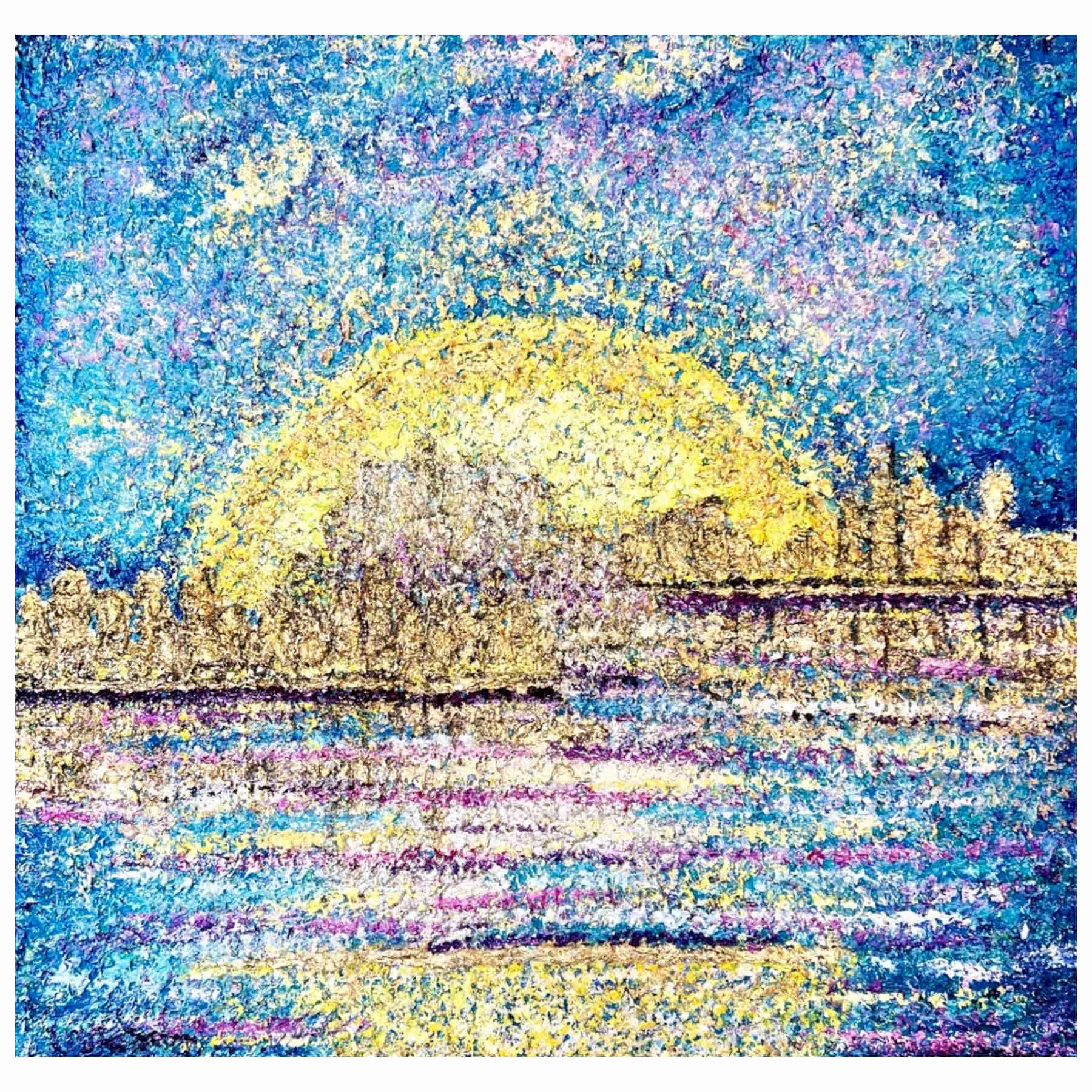 Early Morning Sunrise Acrylic Painting By Rawia Zantout