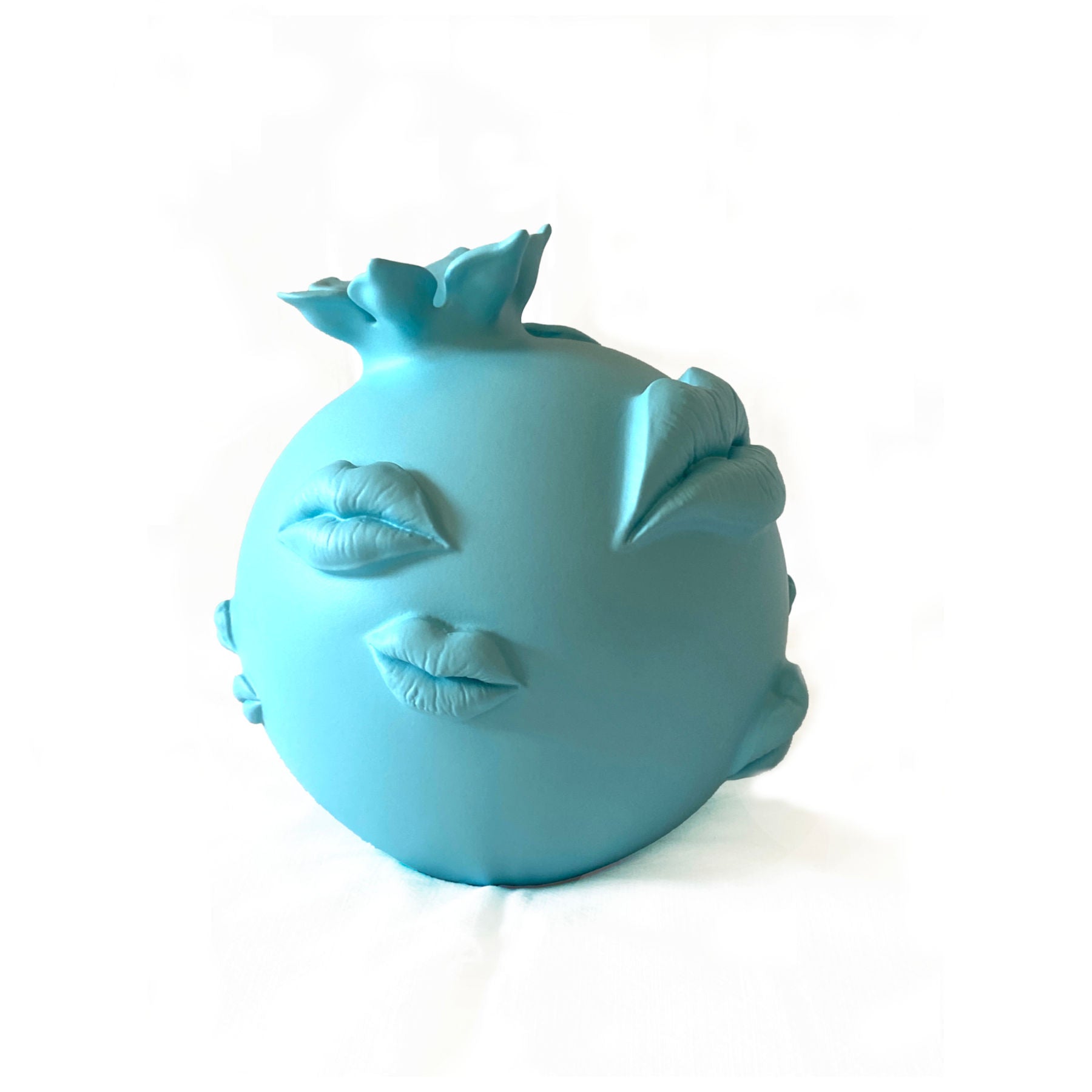 Pastel Colors Matte Pomegranate Sculpture, Resin Artworks By Petra Kaltenbach