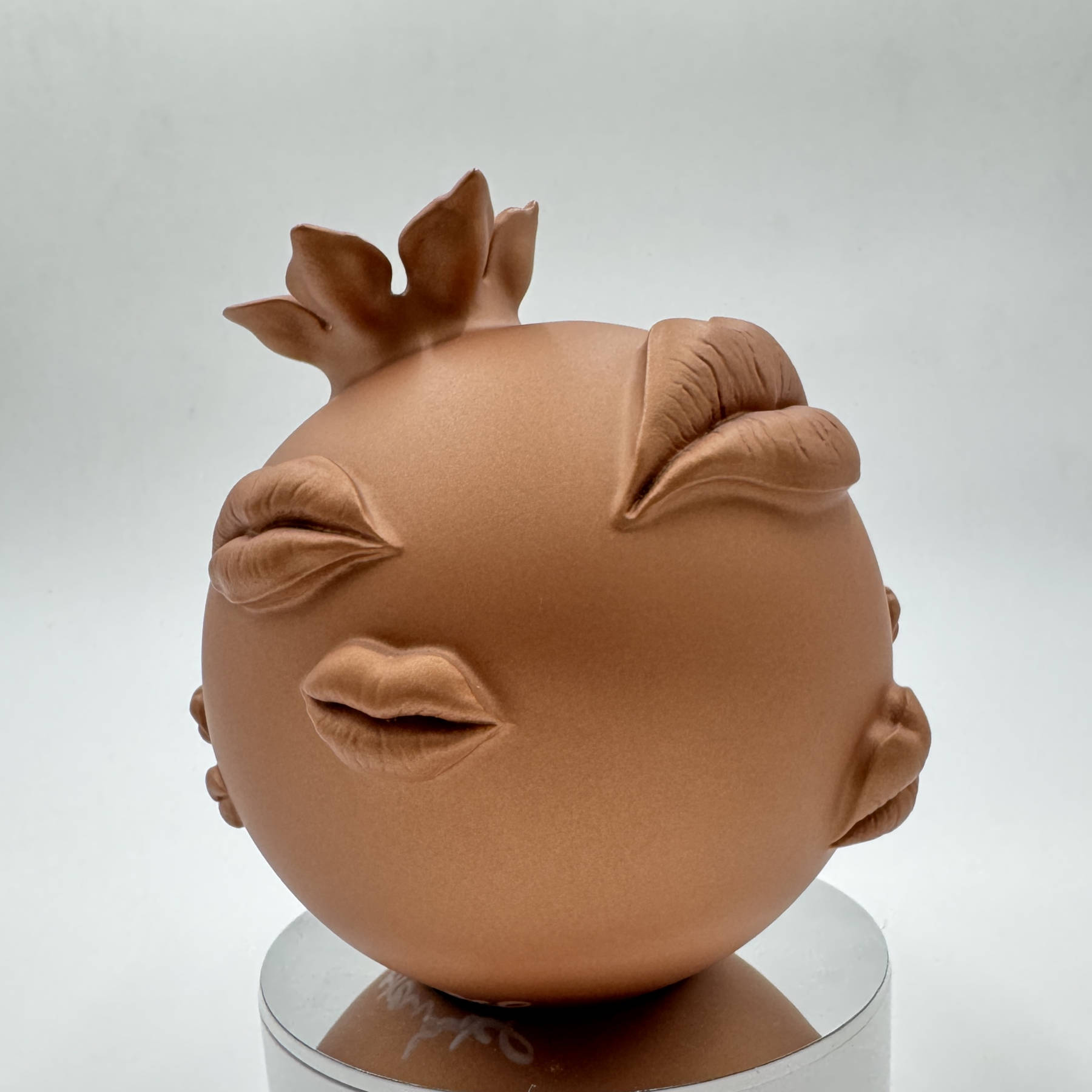 Matte Copper Pomegranate Sculpture, Resin Artworks By Petra Kaltenbach