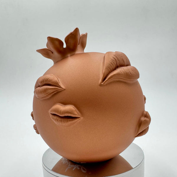 Matte Copper Pomegranate Sculpture, Resin Artworks By Petra Kaltenbach