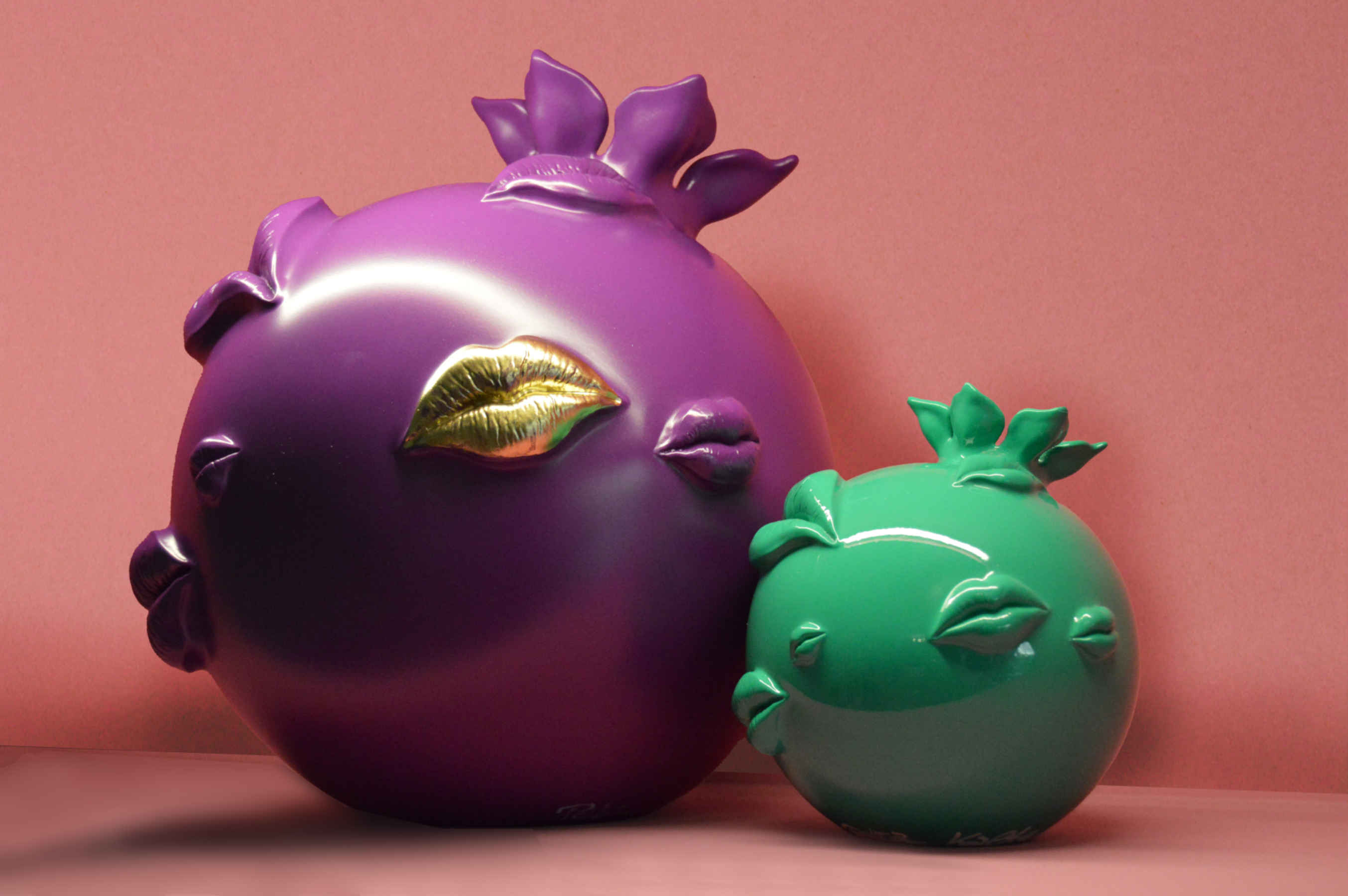 Glossy Pomegranate Sculpture, Resin Artworks By Petra Kaltenbach
