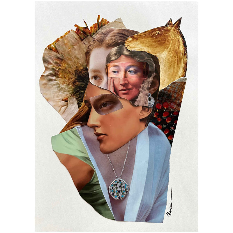 Collage Artwork on Paper By Nermin Dakori - 45cm x 30cm