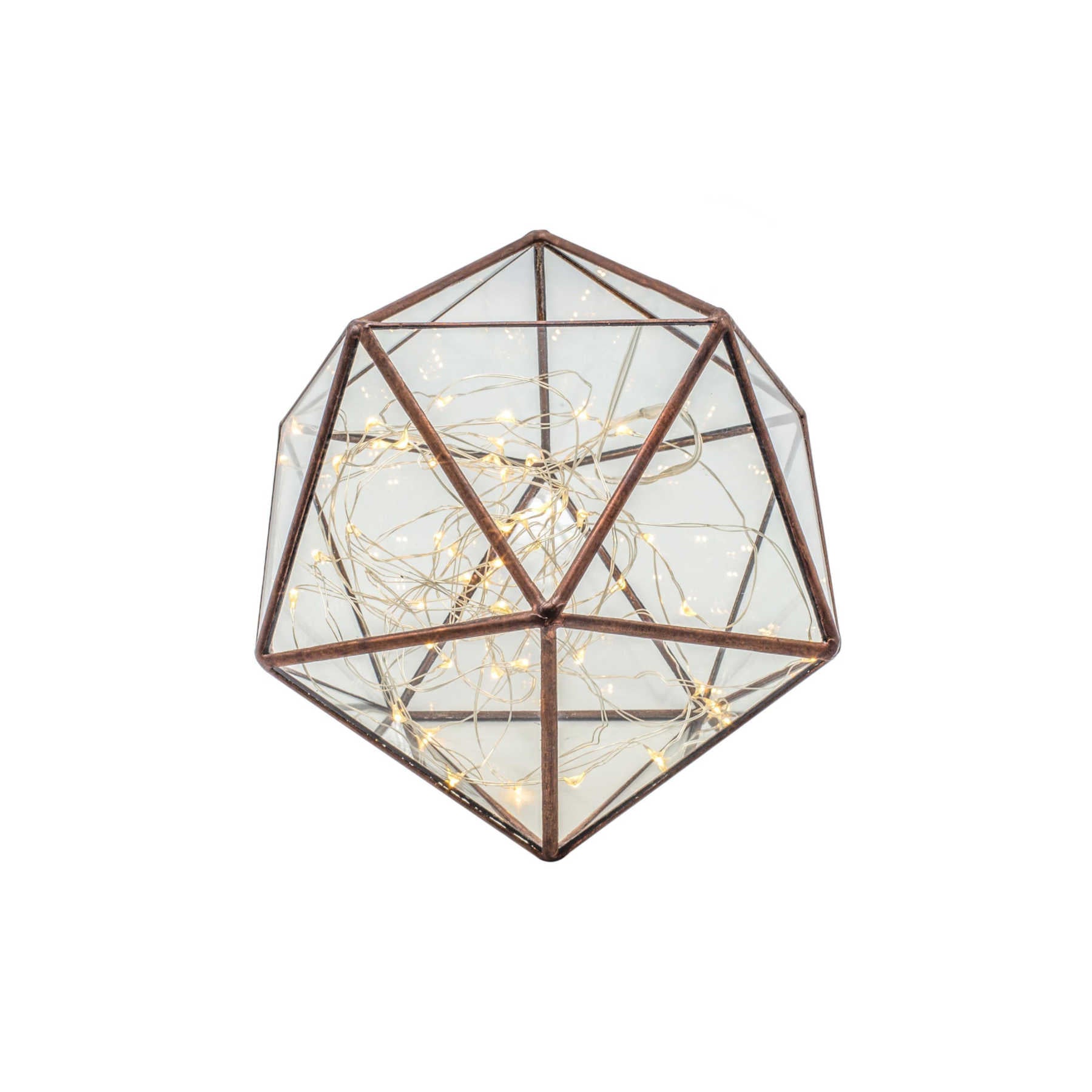 Glass Terrarium, Light Up Geometric Glass & Copper Terrariums in Dubai