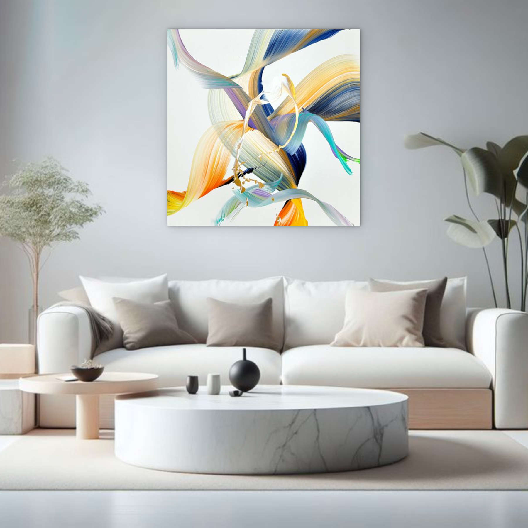 Colorful Abstract Painting For Interior Design By Nikolaos Schizas in Dubai