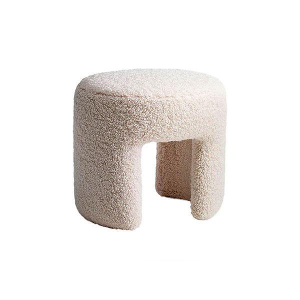 White Sheep Boucle Stool, Contemporary Designer Furniture
