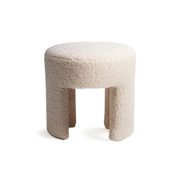 White Sheep Boucle Stool, Contemporary Designer Furniture