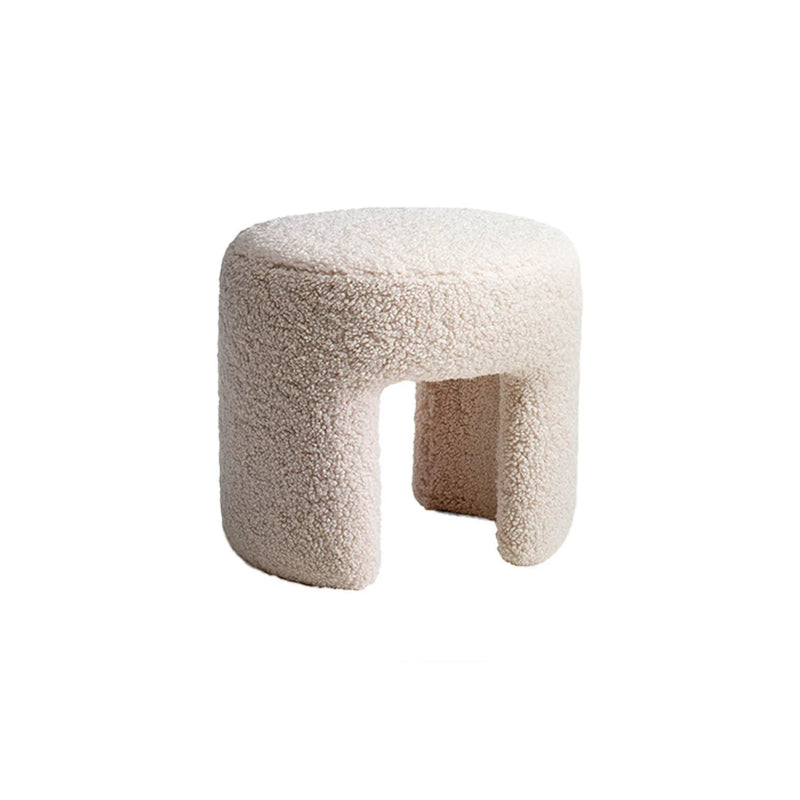 White Sheep Boucle Stool, Contemporary Designer Furniture
