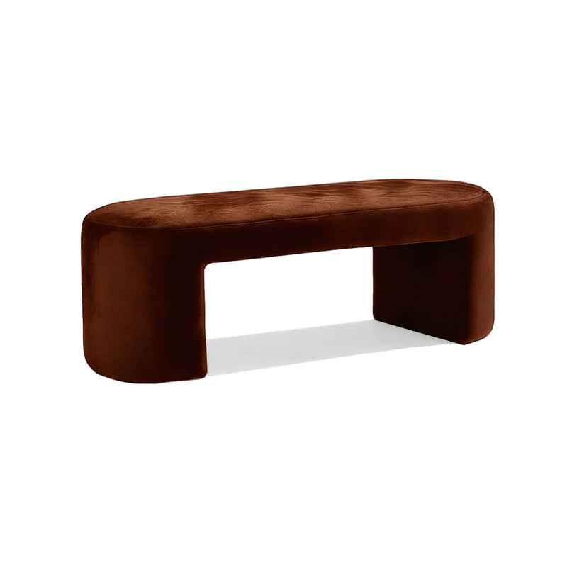 Brown Velvet Bench, Contemporary Designer Furniture
