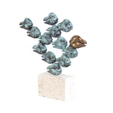 GEGEN DEN STROM Bronze Sculpture, Contemporary Animal Figures By Cordula Dobes 